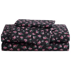 Betsey Johnson Set med två lakan, mjuka och lätta sängkläder, bleknings- och skrynkelbeständiga (bukett Ditsy svart, tvilling) Betsey Johnson Set med två lakan, mjuka och lätta sängkläder, bleknings- och skrynkelbeständiga (bukett Ditsy svart, tvilling)