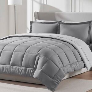 Nestl Queen täcke set 7 delar – vändbara täcken queen size grå, säng i en väska drottning hela säsongen, queen size täcke set sängkläder med lakan och dra-på-lakan, örngott och örngott Nestl Queen täcke set 7 delar – vändbara täcken queen size grå, säng i en väska drottning hela säsongen, queen size täcke set sängkläder med lakan och dra-på-lakan, örngott och örngott