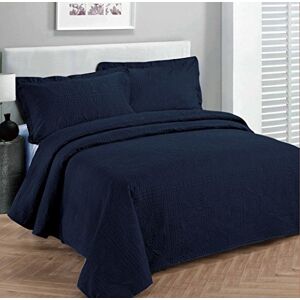Fancy Linen Fancy Collection Lyxigt sängöverkast, överdrag, präglat sängöverdrag, enfärgat, överdimensionerat, King, marinblå, 299 x 269 cm Fancy Linen Fancy Collection Lyxigt sängöverkast, överdrag, präglat sängöverdrag, enfärgat, överdimensionerat, King, marinblå, 299 x 269 cm