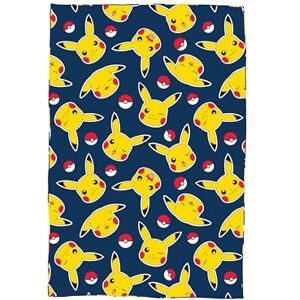 Character World Pokemon fleecefilt supermjuk varm kast, Pikachu och Pokeball design perfekt för hem, sovrum, övernattningar och camping Storlek 100 x 150 cm Blå Character World Pokemon fleecefilt supermjuk varm kast, Pikachu och Pokeball design perfekt för hem, sovrum, övernattningar och camping Storlek 100 x 150 cm Blå