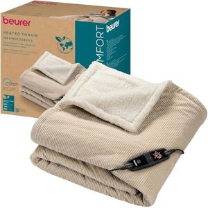 Beurer HD 80 Cord beige värmefilt, mysig värmefilt med 6 temperaturinställningar, återvunna material, med automatisk avstängning och säkerhetssystem, mysfilt av trendigt, mjukt manchestertyg Beurer HD 80 Cord beige värmefilt, mysig värmefilt med 6 temperaturinställningar, återvunna material, med automatisk avstängning och säkerhetssystem, mysfilt av trendigt, mjukt manchestertyg