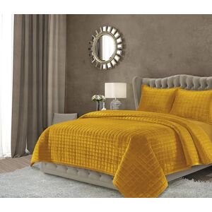 Tribeca Living King påslakanset i sammet i tre delar, sängkläder i låda, inkluderar överdimensionerat täcke och två örngott, 260 GSM supermjuk sammet, guld Tribeca Living King påslakanset i sammet i tre delar, sängkläder i låda, inkluderar överdimensionerat täcke och två örngott, 260 GSM supermjuk sammet, guld