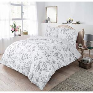 Sleepdown Blommig monokrom grå lättskött mjukt mysigt påslakan täcke sängkläder set – 135 cm x 200 cm + 1 örngott 80 cm x 80 cm, 5056242764076 Sleepdown Blommig monokrom grå lättskött mjukt mysigt påslakan täcke sängkläder set – 135 cm x 200 cm + 1 örngott 80 cm x 80 cm, 5056242764076