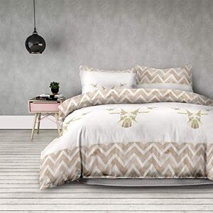 AmeliaHome 06587 2-delat bäver sängkläder 135 x 200 cm med 1 örngott 80 x 80 cm 100 % bomull vågmönster set påslakan dragkedja Snuggy Collection Geodeer hjort vit beige AmeliaHome 06587 2-delat bäver sängkläder 135 x 200 cm med 1 örngott 80 x 80 cm 100 % bomull vågmönster set påslakan dragkedja Snuggy Collection Geodeer hjort vit beige