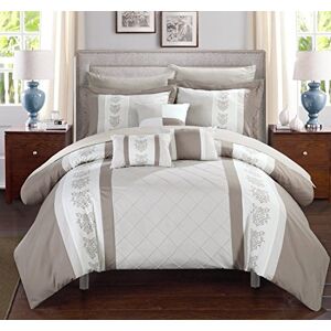 Chic Home Clayton 10 delar täckeset, bomull, beige, drottning Chic Home Clayton 10 delar täckeset, bomull, beige, drottning