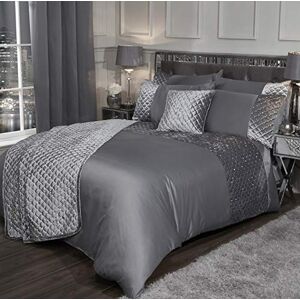 Emma Barclay Glamour – quiltat påslakanset i sammet i silver – dubbelsäng Emma Barclay Glamour – quiltat påslakanset i sammet i silver – dubbelsäng