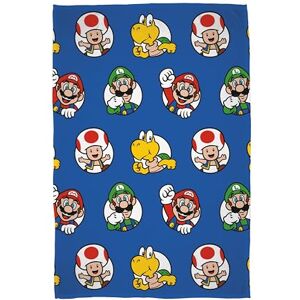 Character World Nintendo officiellt licensierad Super Mario fleecefilt supermjuk varm kast, cirklar speldesignmärken perfekt för sovrummet, campingen och övernattningar Character World Nintendo officiellt licensierad Super Mario fleecefilt supermjuk varm kast, cirklar speldesignmärken perfekt för sovrummet, campingen och övernattningar