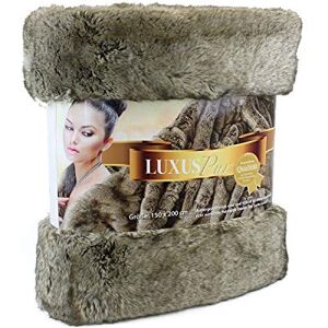 GOZZE Gözze – överkast/filt, smart pälslook, vargdesign, 150 x 200 cm – grå GOZZE Gözze – överkast/filt, smart pälslook, vargdesign, 150 x 200 cm – grå