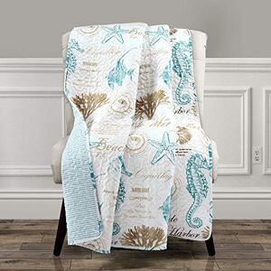 Lush Decor Harbor Life filtfilt, 152 cm x 127 cm, blå och mullvada Lush Decor Harbor Life filtfilt, 152 cm x 127 cm, blå och mullvada