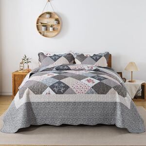HoneiLife Överdimensionerade king sängöverkast 120 x 120-3 st Kalifornien King täcke, extra stort påslakanset för alla årstider, rustika sängklädesset king size, vändbart överdrag lätt sängöverdrag, HoneiLife Överdimensionerade king sängöverkast 120 x 120-3 st Kalifornien King täcke, extra stort påslakanset för alla årstider, rustika sängklädesset king size, vändbart överdrag lätt sängöverdrag,