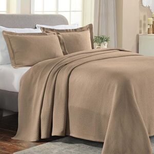 Superior Solitaire Cotton Set med sängöverkast, 3 delar, hemsängdekor, dekorativt texturerat överkast, 2 örngott, luftig filt, matelasse-överdrag, accentfilt för alla årstider, king size, brungrå Superior Solitaire Cotton Set med sängöverkast, 3 delar, hemsängdekor, dekorativt texturerat överkast, 2 örngott, luftig filt, matelasse-överdrag, accentfilt för alla årstider, king size, brungrå