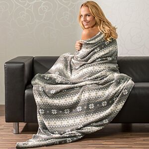 CelinaTex Fluffig gosig filt, 150 x 200 cm, grå och gräddvit, filt, soffa, levande filt, mjuk, mikrofiber, fleece, OEKO-TEX snöstjärna CelinaTex Fluffig gosig filt, 150 x 200 cm, grå och gräddvit, filt, soffa, levande filt, mjuk, mikrofiber, fleece, OEKO-TEX snöstjärna