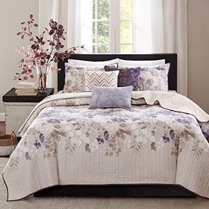 Madison Park Hela säsongen, andningsbart överkast lätt sängöverkast, matchande fuskmaterial, dekorativ kudde, polyester, luna, blommig brungrå (238 x 228 cm) Madison Park Hela säsongen, andningsbart överkast lätt sängöverkast, matchande fuskmaterial, dekorativ kudde, polyester, luna, blommig brungrå (238 x 228 cm)