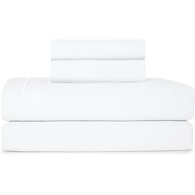 CASUAL LIVING 32631 King Size hotellstil premium silkeslen ultramjuk lyxig kylteknik maskintvättbar snabbtorkande anti-rynkor sängkläder 4-delar lakan och örngott set, kung, vit CASUAL LIVING 32631 King Size hotellstil premium silkeslen ultramjuk lyxig kylteknik maskintvättbar snabbtorkande anti-rynkor sängkläder 4-delar lakan och örngott set, kung, vit
