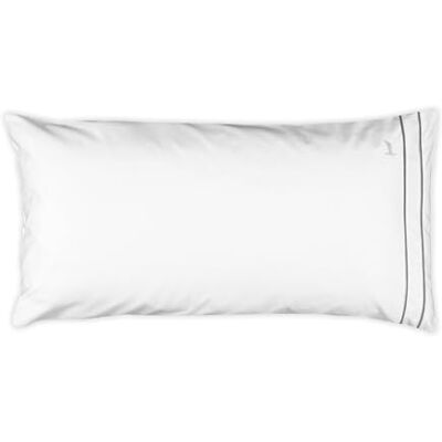 Möve Noblesse örngott 80 x 40 cm av 100% bomull, vit/grå Möve Noblesse örngott 80 x 40 cm av 100% bomull, vit/grå