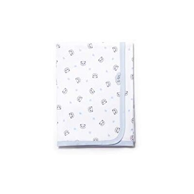 TI-TIN Ti TIN Mjuk och absorberande bomullsfilt för nyfödd 100% bomull omlottfilt med dubbla lager 2 x 180 g/m², 80 x 75 cm, pandabjörntryck, himmelsblå TI-TIN Ti TIN Mjuk och absorberande bomullsfilt för nyfödd 100% bomull omlottfilt med dubbla lager 2 x 180 g/m², 80 x 75 cm, pandabjörntryck, himmelsblå