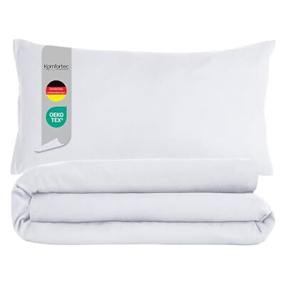 Komfortec Premium sängkläder 155 x 220 med 1 örngott 40 x 80 cm set av borstad mikrofiber – vit Komfortec Premium sängkläder 155 x 220 med 1 örngott 40 x 80 cm set av borstad mikrofiber – vit