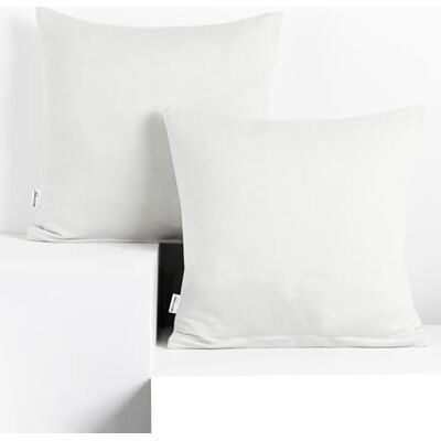 DecoKing 2 örngott 40 x 40 cm jersey 100% kammad bomull dragkedja vit bärnsten DecoKing 2 örngott 40 x 40 cm jersey 100% kammad bomull dragkedja vit bärnsten