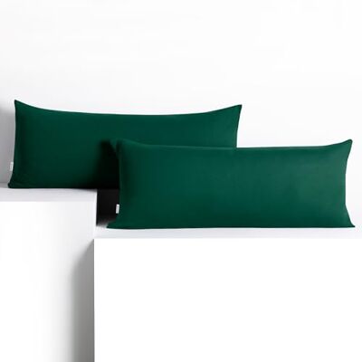 DecoKing 2 örngott 40 x 120 cm jersey 100% kammad bomull dragkedja flaskgrön bärnsten DecoKing 2 örngott 40 x 120 cm jersey 100% kammad bomull dragkedja flaskgrön bärnsten