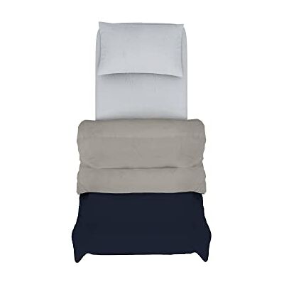Italian Bed Linen Italy tvåfärgad vinterdunjacka, Mörkblå/Ljusgrå, Single Italian Bed Linen Italy tvåfärgad vinterdunjacka, Mörkblå/Ljusgrå, Single