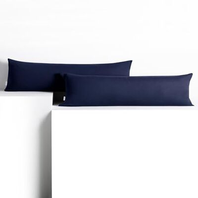 DecoKing 2 örngott 20 x 145 cm jersey bomull dragkedja mörkblå bärnsten DecoKing 2 örngott 20 x 145 cm jersey bomull dragkedja mörkblå bärnsten
