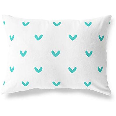 Bonamaison dekorativt kuddöverdrag, turkosvit prydnadskuddöverdrag, heminredning örngott för vardagsrum, soffa, sovrum, storlek: 45 x 60 cm designad och tillverkad i Turkiet Bonamaison dekorativt kuddöverdrag, turkosvit prydnadskuddöverdrag, heminredning örngott för vardagsrum, soffa, sovrum, storlek: 45 x 60 cm designad och tillverkad i Turkiet