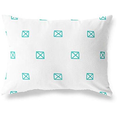 Bonamaison dekorativt kuddöverdrag turkos och vit, prydnadskuddöverdrag, heminredning örngott för vardagsrum, soffa, sovrum, storlek: 35 x 50 cm designad och tillverkad i Turkiet Bonamaison dekorativt kuddöverdrag turkos och vit, prydnadskuddöverdrag, heminredning örngott för vardagsrum, soffa, sovrum, storlek: 35 x 50 cm designad och tillverkad i Turkiet