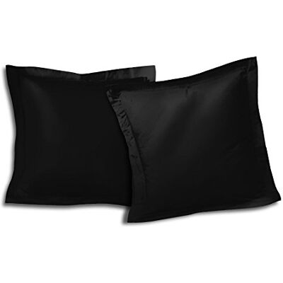HOME LINGE PASSION Set med 2 örngott 100% bomull, svart, BAKELITE 63 x 63 cm HOME LINGE PASSION Set med 2 örngott 100% bomull, svart, BAKELITE 63 x 63 cm