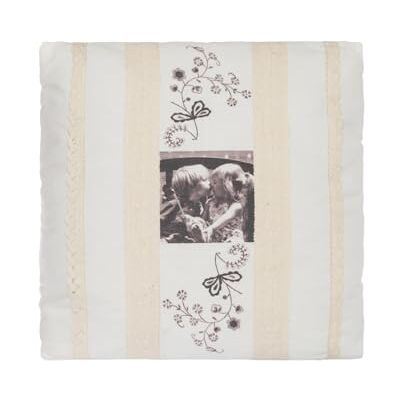 My Flair 24.16RA romantisk kudde, 40 x 40 x 14 cm med fyllning, 50% bomull 50% polyester, handtvätt, beige med svart/grått motiv My Flair 24.16RA romantisk kudde, 40 x 40 x 14 cm med fyllning, 50% bomull 50% polyester, handtvätt, beige med svart/grått motiv
