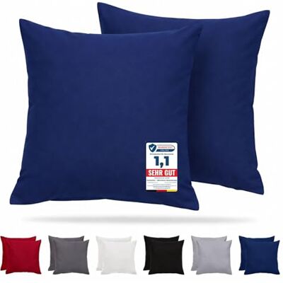 Komfortec Premium örngott set om 2 80 x 80 cm med dragkedja, borstad 100% polyester 120 g/m², örngott, supermjukt kuddfodral, blå Komfortec Premium örngott set om 2 80 x 80 cm med dragkedja, borstad 100% polyester 120 g/m², örngott, supermjukt kuddfodral, blå