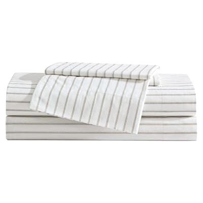 Eddie Bauer Set med två lakan, bomull percale sängkläder, supermjuk och mysig heminredning, Oeko-Tex-certifierad (Essential Stripe beige, tvilling) Eddie Bauer Set med två lakan, bomull percale sängkläder, supermjuk och mysig heminredning, Oeko-Tex-certifierad (Essential Stripe beige, tvilling)
