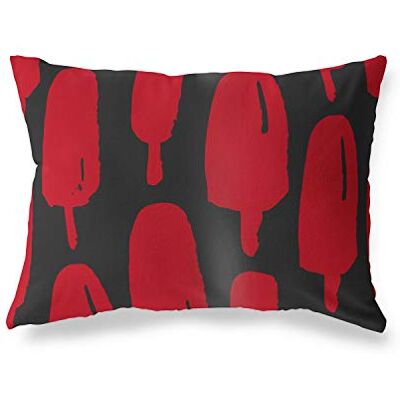Bonamaison dekorativt kuddöverdrag, röd svart prydnadskuddöverdrag, heminredning örngott för vardagsrum, soffa, sovrum, storlek: 45 x 60 cm – designad och tillverkad i Turkiet Bonamaison dekorativt kuddöverdrag, röd svart prydnadskuddöverdrag, heminredning örngott för vardagsrum, soffa, sovrum, storlek: 45 x 60 cm – designad och tillverkad i Turkiet
