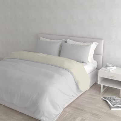 Italian Bed Linen Påslakanset i 100% naturlig bomull, tillverkad i Italien Påslakanset Täckeöverdrag 250 x 200 cm med dubbel patell och örngott för dubbelsäng, ljusgrå/grädde Italian Bed Linen Påslakanset i 100% naturlig bomull, tillverkad i Italien Påslakanset Täckeöverdrag 250 x 200 cm med dubbel patell och örngott för dubbelsäng, ljusgrå/grädde