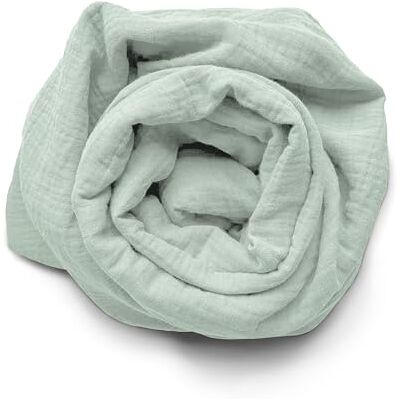 HOME LINGE PASSION Påslakan i 100% bomullsgasväv 140 x 190+30 cm vattengrön HOME LINGE PASSION Påslakan i 100% bomullsgasväv 140 x 190+30 cm vattengrön