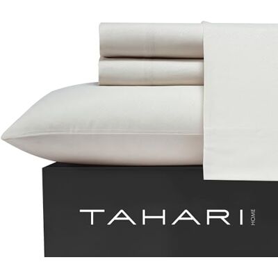 Tahari Home – lakan, mjuka 6-delade sängkläder med matchande örngott, skrynkelbeständigt mikrofibersängset, präglad rumsdekor (vinrankor björk, beige, drottning) Tahari Home – lakan, mjuka 6-delade sängkläder med matchande örngott, skrynkelbeständigt mikrofibersängset, präglad rumsdekor (vinrankor björk, beige, drottning)