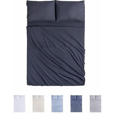 Todocama 4-delat lakansset 4002 formsytt underlakan Bänkskiva två örngott 50 x 80 cm (säng 150 x 190/200 cm, mörkgrå) Todocama 4-delat lakansset 4002 formsytt underlakan Bänkskiva två örngott 50 x 80 cm (säng 150 x 190/200 cm, mörkgrå)