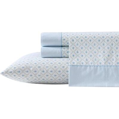 Laura Ashley – King lakanset andningsbara percale bomullssängkläder, 200 trådtäthet, blommig heminredning (blå, kung) Laura Ashley – King lakanset andningsbara percale bomullssängkläder, 200 trådtäthet, blommig heminredning (blå, kung)