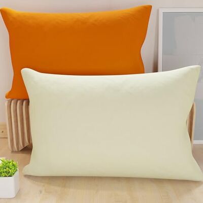 PETTI Artigiani Italiani Ett par örngott 70 x 50 cm i mikrofiber, kuddar för sovrum, soffa, set med 2 örngott, örngott dubbelt ansikte orange grädde PETTI Artigiani Italiani Ett par örngott 70 x 50 cm i mikrofiber, kuddar för sovrum, soffa, set med 2 örngott, örngott dubbelt ansikte orange grädde