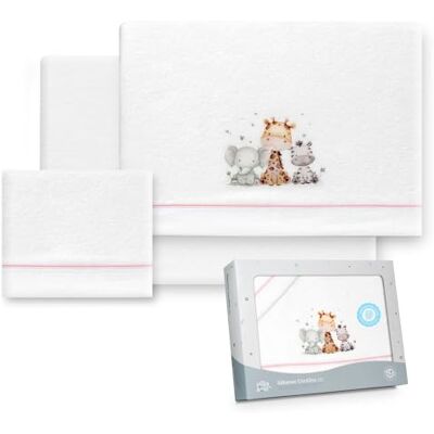 Interbaby Lakanset för vagn 40 x 80 cm, baby vinterlakan korallväv elefantgiraffmodell inklusive lakan + lakan + örngott Interbaby Lakanset för vagn 40 x 80 cm, baby vinterlakan korallväv elefantgiraffmodell inklusive lakan + lakan + örngott