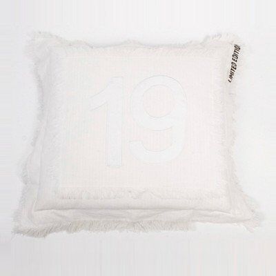 Mood collection Humörskollektion 19 nummer tryckt standardkudde, 50 x 50 cm, polyester, vit, en storlek Mood collection Humörskollektion 19 nummer tryckt standardkudde, 50 x 50 cm, polyester, vit, en storlek