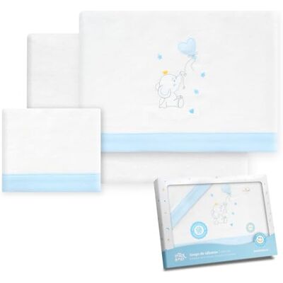 Interbaby Sänglakan set för vagn, 40 x 80 cm, baby vinterlakan flanelltyg, elefant, ballonghjärta, modell, inklusive lakan + lakan + örngott Interbaby Sänglakan set för vagn, 40 x 80 cm, baby vinterlakan flanelltyg, elefant, ballonghjärta, modell, inklusive lakan + lakan + örngott
