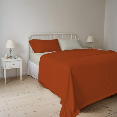 Italian Bed Linen Set med lakan för dubbelsäng 100% naturlig bomull, tillverkad i Italien – set med sängkläder, underlakan med hörn, överlakan 240 x 300 cm och örngott med inre blad, jord/grädde Italian Bed Linen Set med lakan för dubbelsäng 100% naturlig bomull, tillverkad i Italien – set med sängkläder, underlakan med hörn, överlakan 240 x 300 cm och örngott med inre blad, jord/grädde