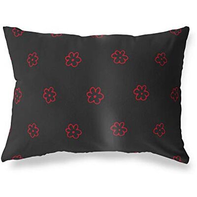 Bonamaison dekorativt kuddöverdrag, röd svart prydnadskuddöverdrag, heminredning örngott för vardagsrum, soffa, sovrum, storlek: 45 x 60 cm – designad och tillverkad i Turkiet Bonamaison dekorativt kuddöverdrag, röd svart prydnadskuddöverdrag, heminredning örngott för vardagsrum, soffa, sovrum, storlek: 45 x 60 cm – designad och tillverkad i Turkiet