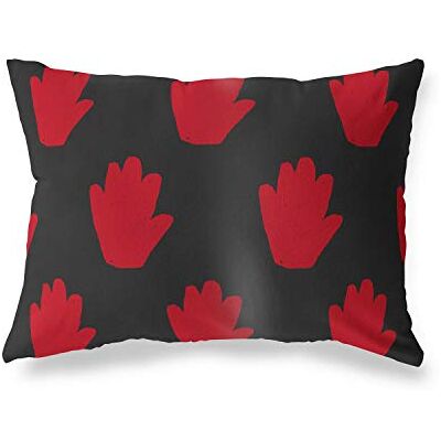 Bonamaison dekorativt kuddöverdrag, röd svart prydnadskuddöverdrag, heminredning örngott för vardagsrum, soffa, sovrum, storlek: 45 x 60 cm – designad och tillverkad i Turkiet Bonamaison dekorativt kuddöverdrag, röd svart prydnadskuddöverdrag, heminredning örngott för vardagsrum, soffa, sovrum, storlek: 45 x 60 cm – designad och tillverkad i Turkiet