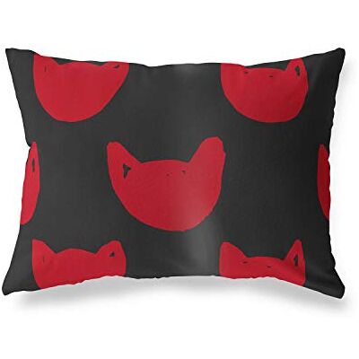 Bonamaison dekorativt kuddöverdrag, röd svart prydnadskuddöverdrag, heminredning örngott för vardagsrum, soffa, sovrum, storlek: 45 x 60 cm – designad och tillverkad i Turkiet Bonamaison dekorativt kuddöverdrag, röd svart prydnadskuddöverdrag, heminredning örngott för vardagsrum, soffa, sovrum, storlek: 45 x 60 cm – designad och tillverkad i Turkiet