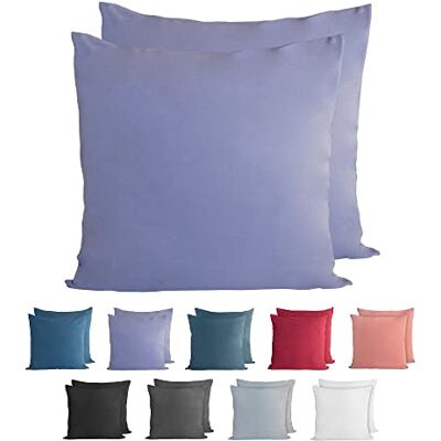 Komfortec 100% bomull örngott set om 2 50 x 50 cm, supermjukt premiumjerseyörngott, 150 g/m², kuddöverdrag, lila Komfortec 100% bomull örngott set om 2 50 x 50 cm, supermjukt premiumjerseyörngott, 150 g/m², kuddöverdrag, lila
