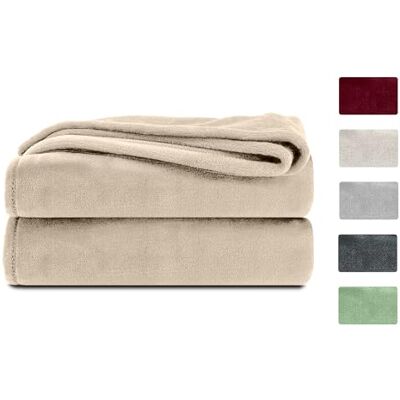 Komfortec Gosig filt, fluffig, vardagsrum, fleecefilt, Oeko-TEX certifierad, supermjuk, 150 x 200 cm, 260 g/m², beige Komfortec Gosig filt, fluffig, vardagsrum, fleecefilt, Oeko-TEX certifierad, supermjuk, 150 x 200 cm, 260 g/m², beige