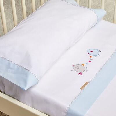 Blanco 511 Blå broderade sänglinne för 70 cm Maxicuna (+ Tillgängliga åtgärder) Babylakan Blanco 511 Blå broderade sänglinne för 70 cm Maxicuna (+ Tillgängliga åtgärder) Babylakan