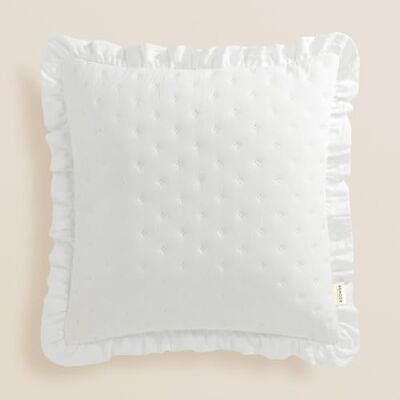 room99 Molly 45 x 45 cm dekorativt örngott örngott örngott prydnadskudde prydnadskudde kuddfodral dekoration estetiskt modernt sovrum vardagsrum med volanger vit, 1 styck room99 Molly 45 x 45 cm dekorativt örngott örngott örngott prydnadskudde prydnadskudde kuddfodral dekoration estetiskt modernt sovrum vardagsrum med volanger vit, 1 styck
