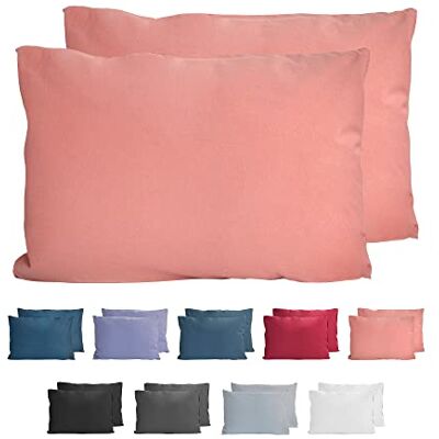 Komfortec 100% bomull örngott set om 2 40 x 60 cm, supermjukt premiumjerseyörngott, 150 g/m², kuddöverdrag, puderfärg Komfortec 100% bomull örngott set om 2 40 x 60 cm, supermjukt premiumjerseyörngott, 150 g/m², kuddöverdrag, puderfärg